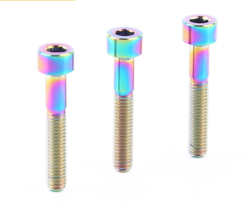 Bicycle Bolts M6*20mm Titanium Bolt Factory Ti Gr5 Tc4 Handlebar Screw DIN Gold Rainbow PVD Coating Ti Bolts